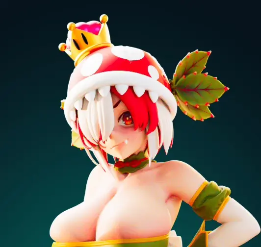 Princess Piranhette Statue | Super Mario Fan Art by Officer Rhu SFW,NSFW,Futa 3d printed statue,3d printed,3d printed figure,Super Mario Statue,Piranhette Statue,nsfw statue,futa figurines,futanari figurines,futanari statue,futa statue