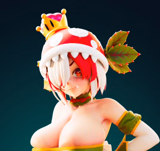 Princess Piranhette Statue | Super Mario Fan Art by Officer Rhu SFW,NSFW,Futa 3d printed statue,3d printed,3d printed figure,Super Mario Statue,Piranhette Statue,nsfw statue,futa figurines,futanari figurines,futanari statue,futa statue