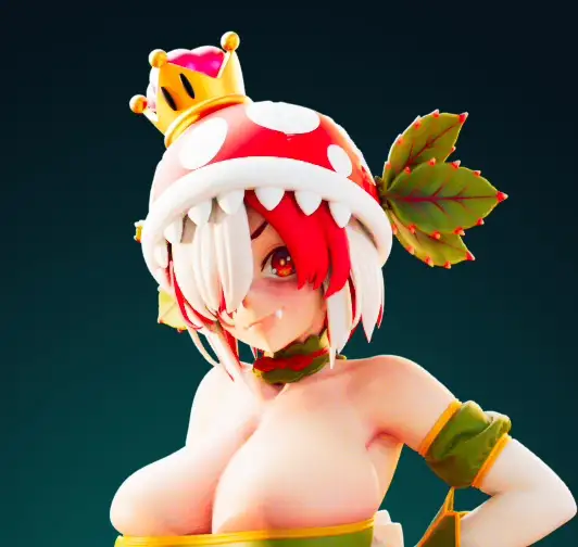 Princess Piranhette Statue | Super Mario Fan Art by Officer Rhu SFW,NSFW,Futa 3d printed statue,3d printed,3d printed figure,Super Mario Statue,Piranhette Statue,nsfw statue,futa figurines,futanari figurines,futanari statue,futa statue