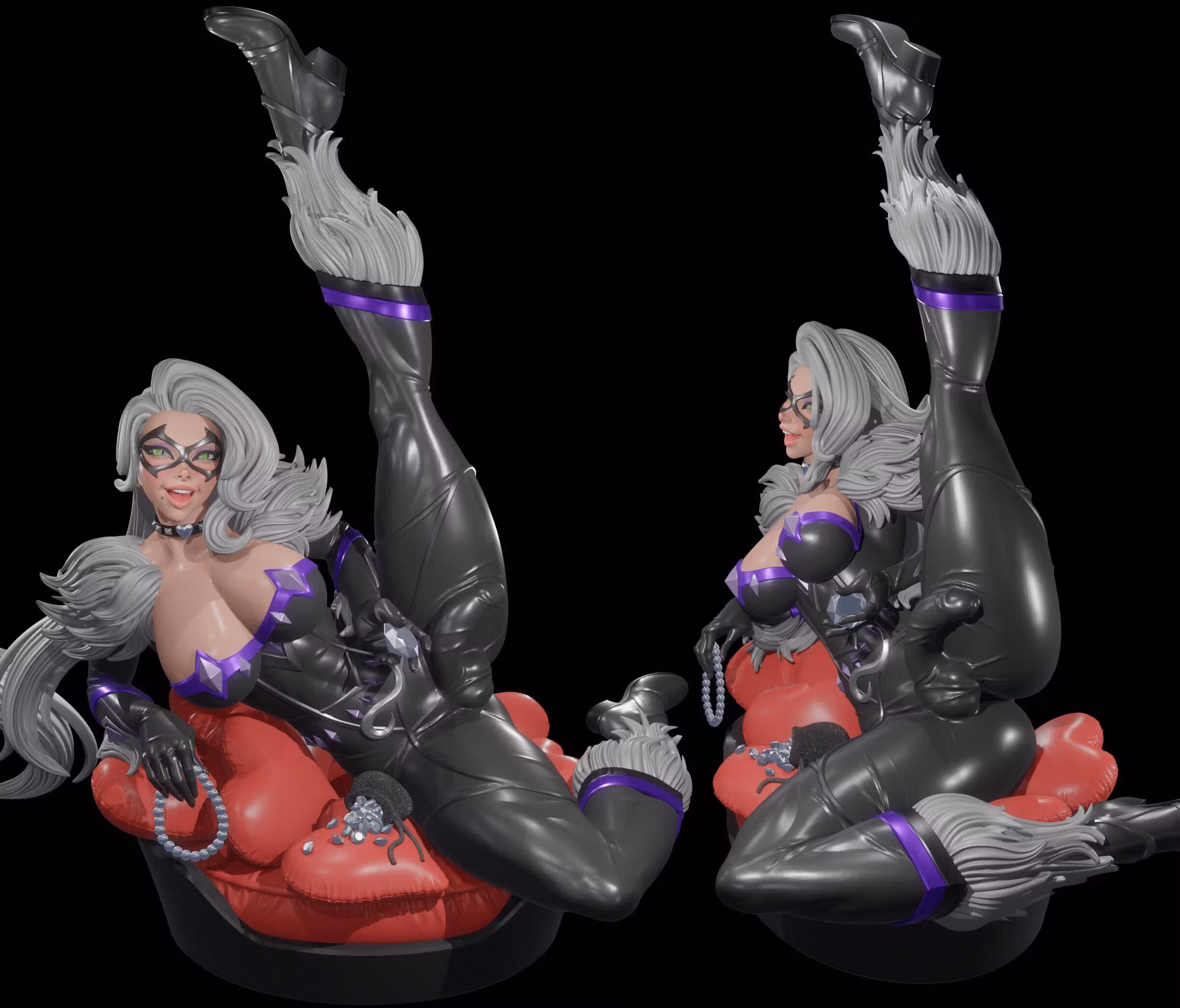 Figura Black Cat Sit | Marvel Fanart autorstwa Digital Dark SFW,NSFW,Futa 3d printed statue,3d printed,nsfw statue,futa statue,Marvel Statue,Black Cat Statue,futa figurines,futanari figurines,futanari statue