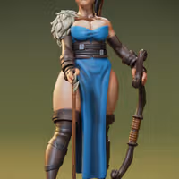 Elite Elven Archer Vyx Miniature | DnD Fan Art by Jigglystix SFW 3d printed,miniature,dnd miniature,Elite Elven Archer Vyx,3d printed miniature