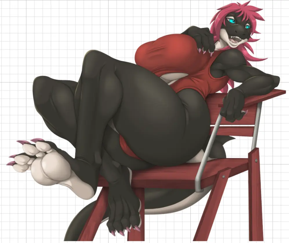 Lifeguard Orca Furry Sticker | Original Vinyl Sticker SFW,NSFW,Futa furry sticker,nsfw sticker,futanari sticker,Lifeguard Orca sticker,original sticker,futa sticker