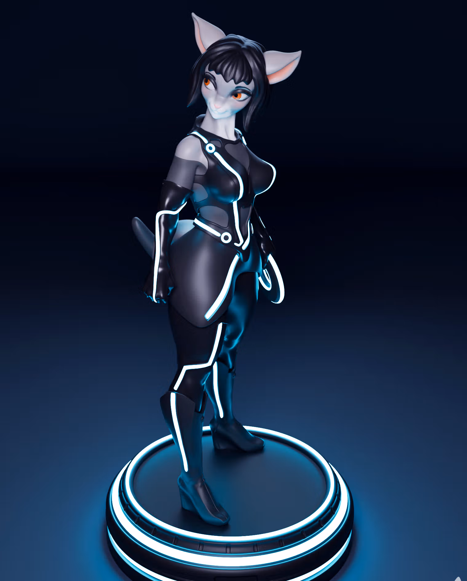 Statua Quorra Furry | Tron Fan Art di mowmaw SFW 3d printed,3d printed statue,Quorra statue,Tron statue,furry statue