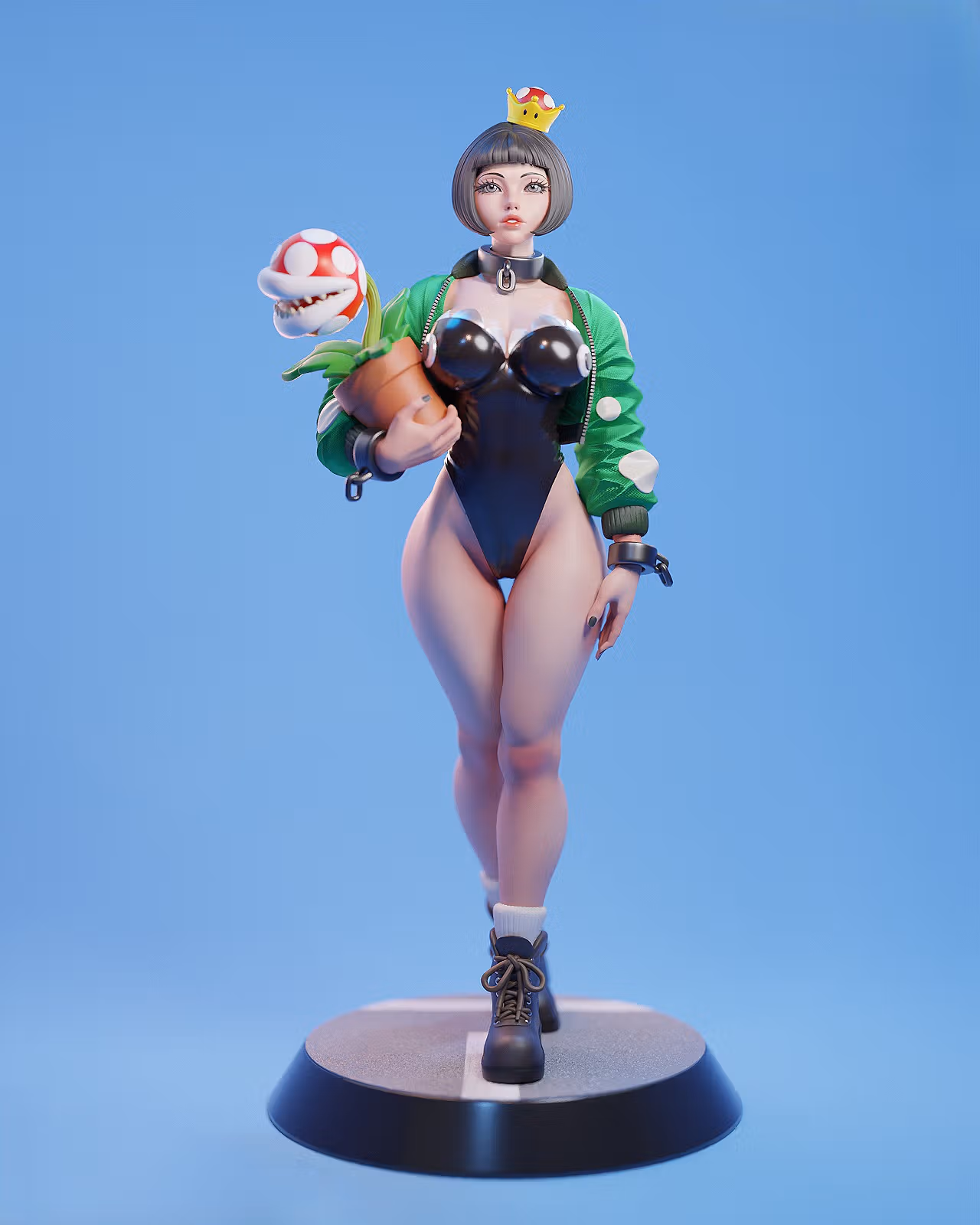 Chompette Statue | Super Mario Fan Art by E.S Monster SFW,NSFW 3d printed statue,3d printed,Chompette statue,nsfw statue,3d printed figure,Super Mario statue