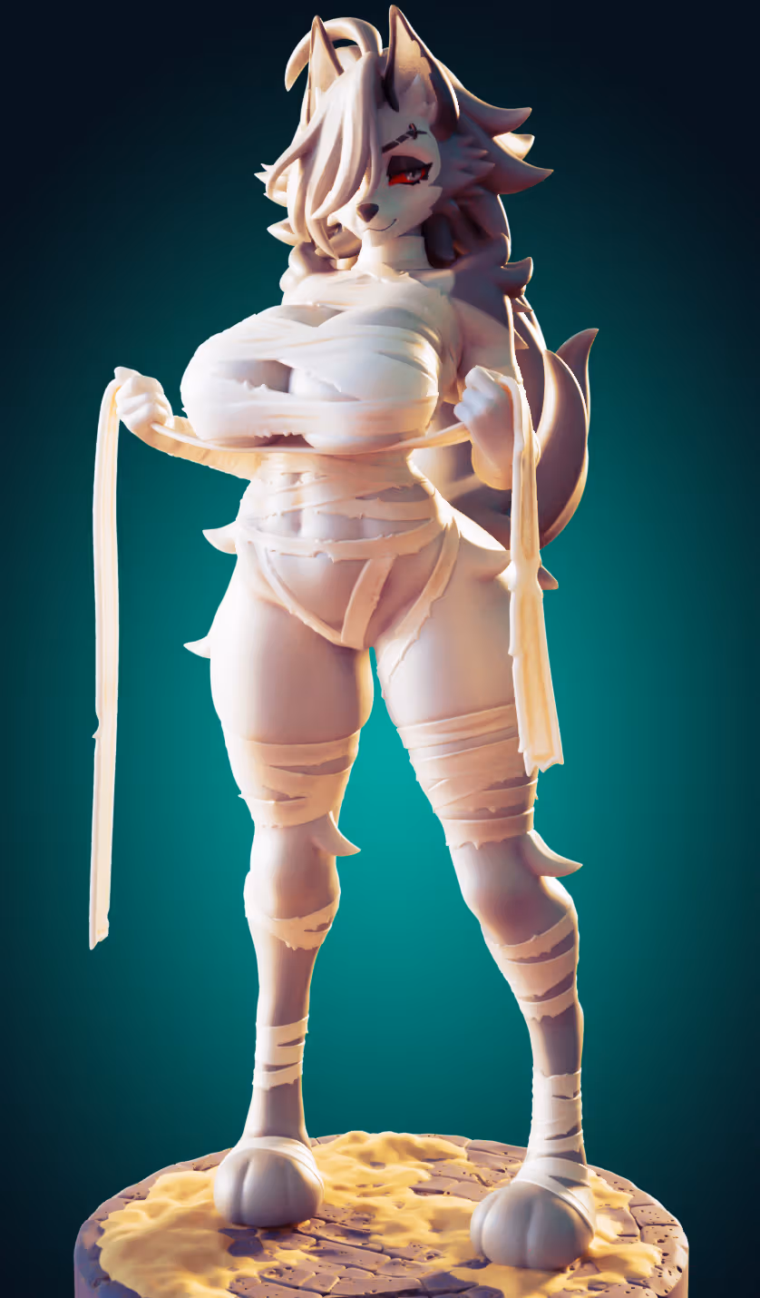 Statue Loona Mummy | Helluva Boss Fan art par Officer Rhu SFW,NSFW,Futa 3d printed statue,3d printed,futa statue,futa figurines,futanari figurines,futanari statue,furry statue,nsfw statue,Loona Mummy Statue,Helluva Boss Statue