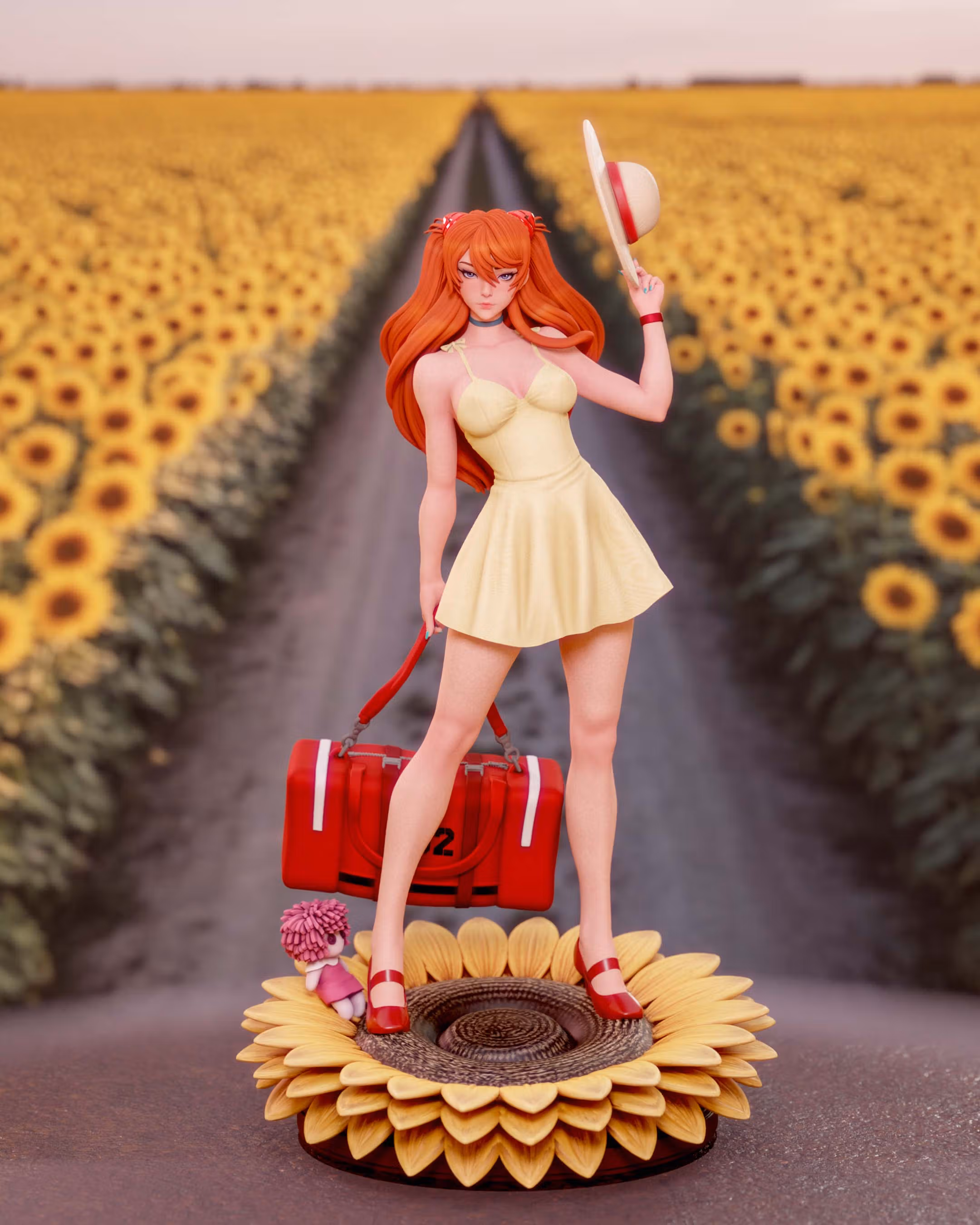 Asuka Statue | Evangelion Fanart von Momoji3d SFW,NSFW 3d printed statue,3d printed,nsfw statue,evangelion statue,Asuka statue