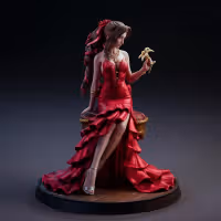 Aerith in Red Dress Statue | Final Fantasy Fan Art by Bulkamancer SFW 3d printed statue,3d printed,Aerith Statue,3d printed figure,Final Fantasy statue
