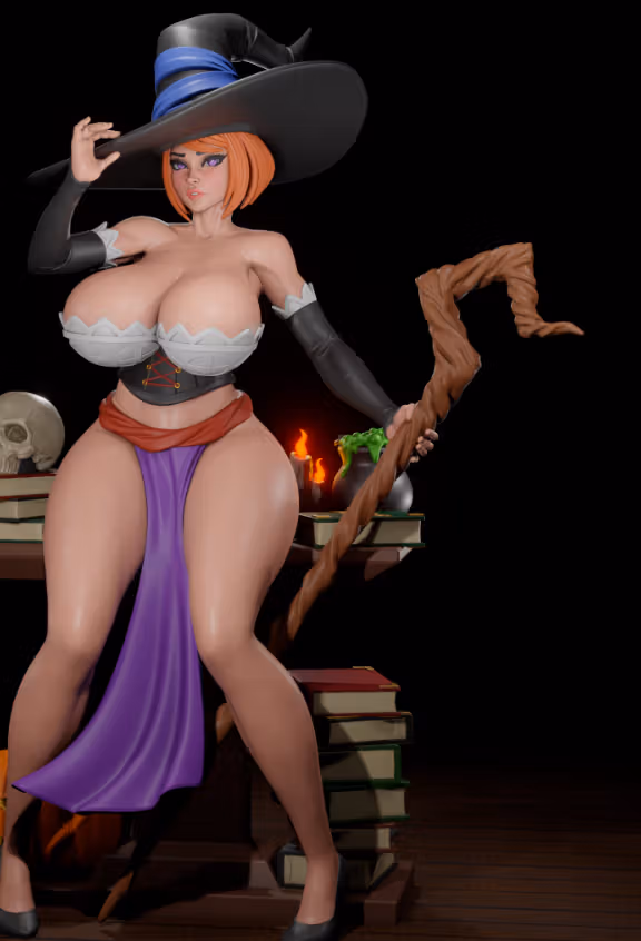 Sorceress Statue | Dragon's Crown Fan Art by Digital Dark SFW,NSFW,Futa futa statue,3d printed,nsfw statue,Sorceress statue,futa figurines,futanari figurines,futanari statue,Dragon Crown statue