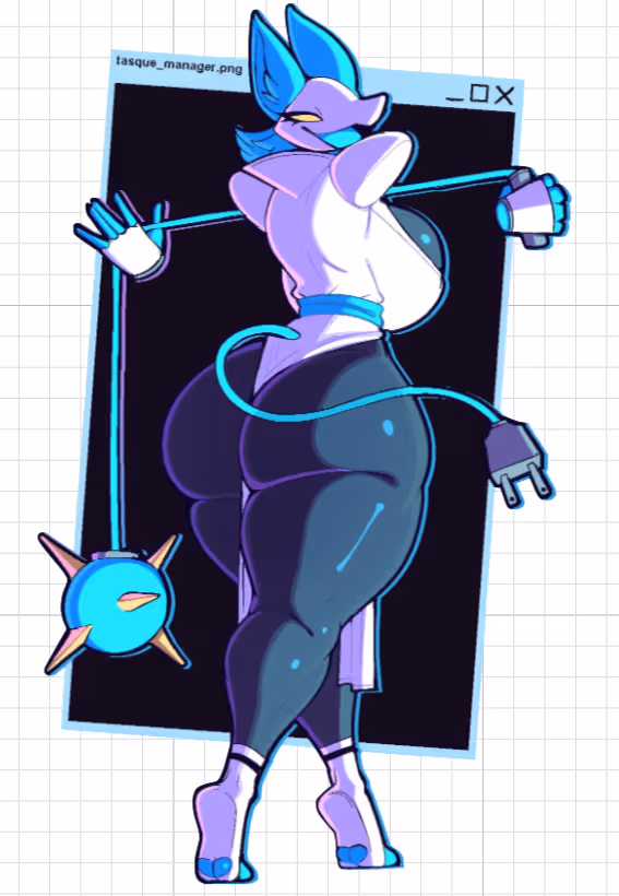 Tasque Manager v2 Furry Sticker | Deltarune Vinyl Sticker SFW furry sticker,sfw sticker,Tasque Manager sticker,Deltarunesticker