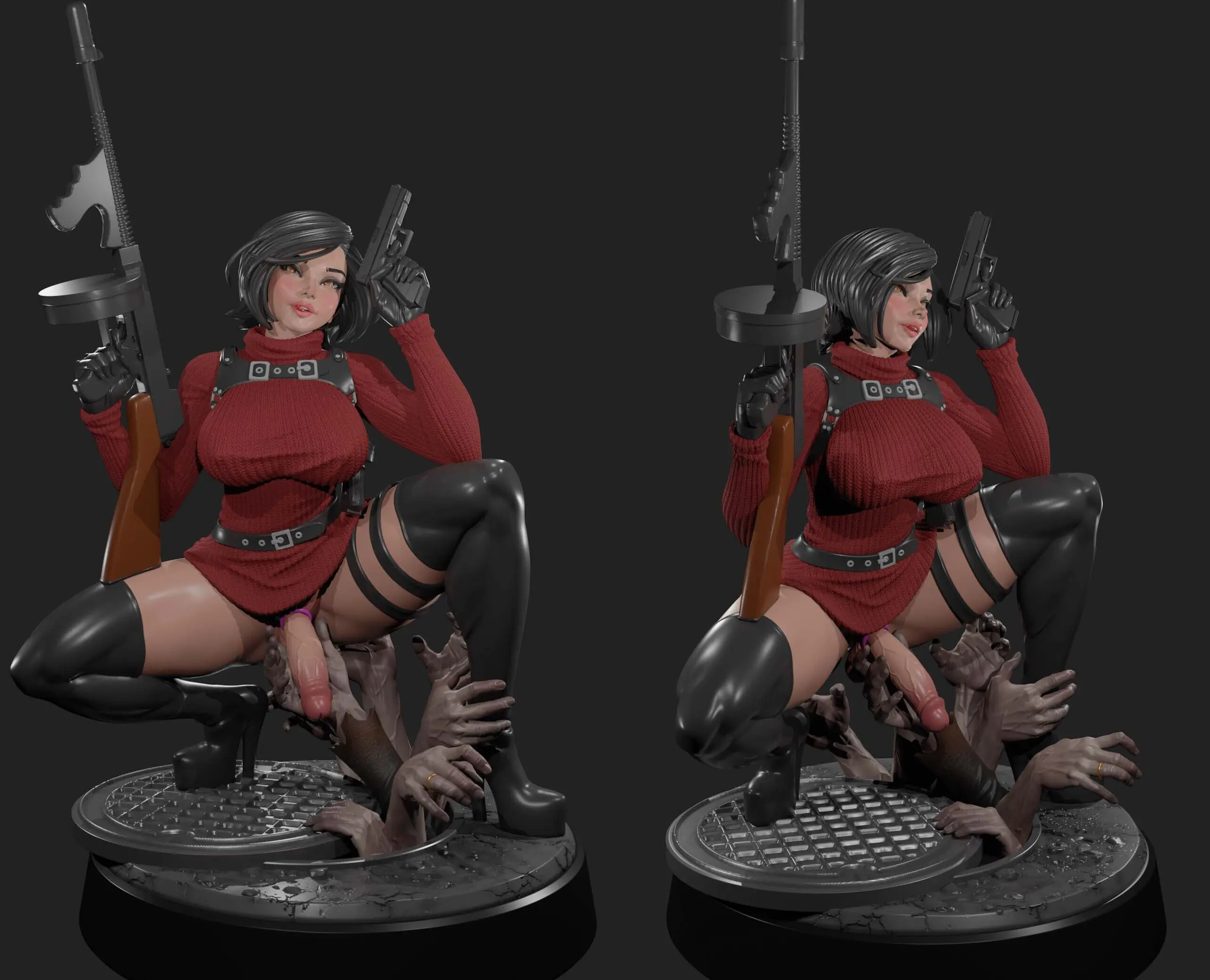 Statua Ada Wong | Resident Evil Fan art di Digital Dark SFW,NSFW,Futa 3d printed statue,3d printed,nsfw statue,futa statue,Resident Evil Statue,Ada Wong Statue,futa figurines,futanari figurines,futanari statue
