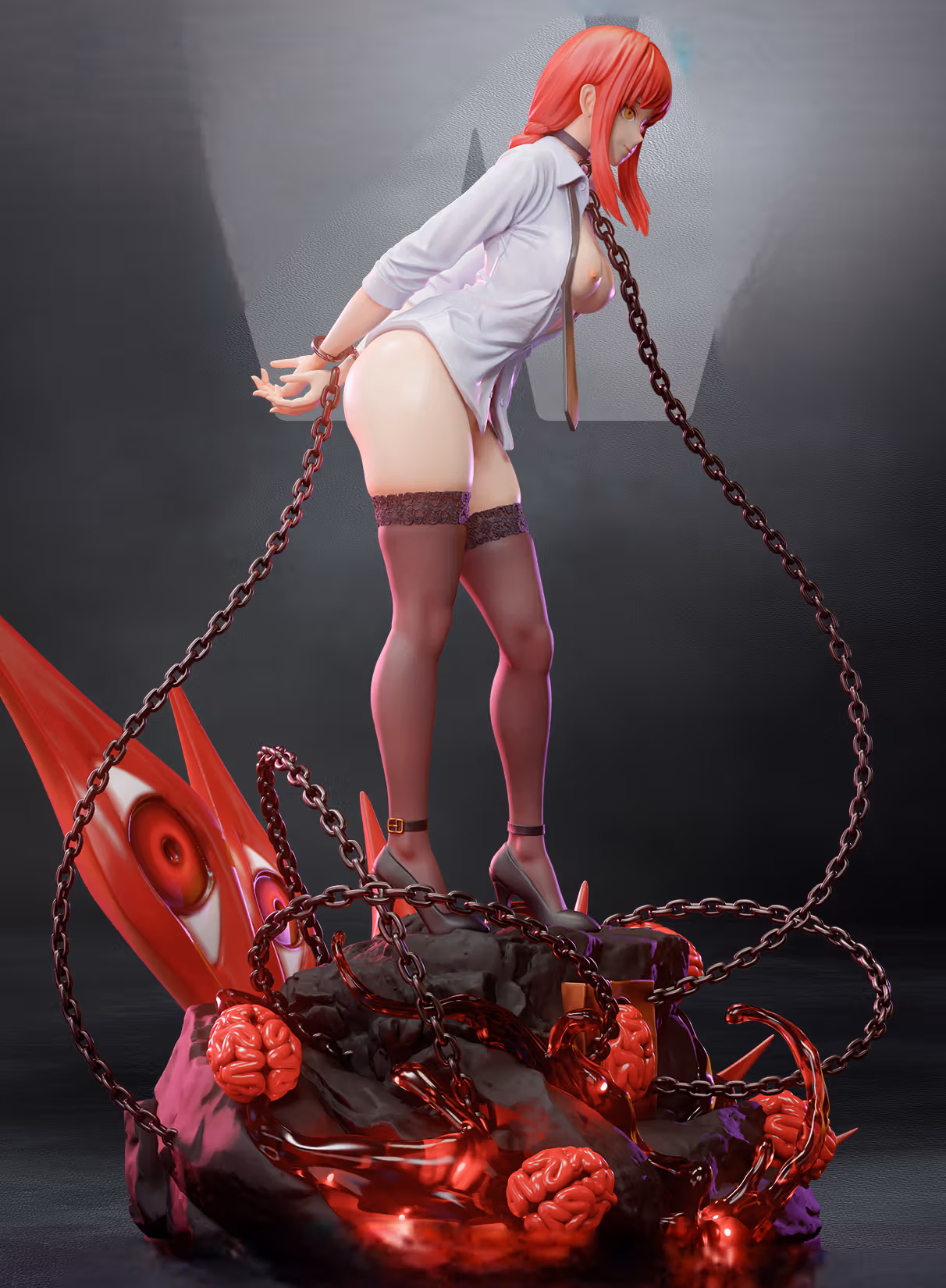 Makima Statue | Chainsaw Man Fanart von CW Studios NSFW 3d printed statue,Chainsaw Man Statue,3d printed,Makima Statue,3d printed figure,nsfw statue