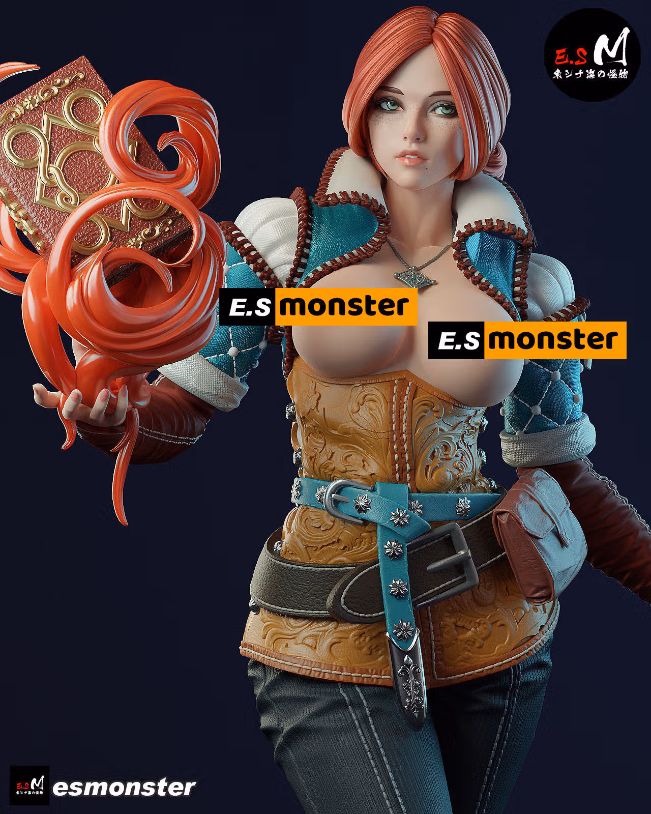 Triss Merigold Statue | The Witcher Fan Art by E.S Monster SFW,NSFW 3d printed statue,3d printed,nsfw statue,3d printed figure,Triss Merigold Statue,The Witcher Statue 