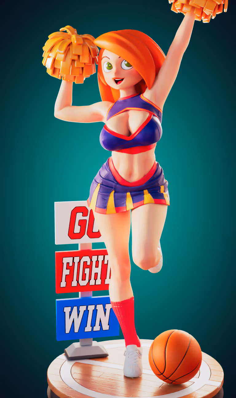 Statue Kim Possible Cheerleader | Kim Possible Fan art par Officer Rhu SFW,NSFW,Futa 3d printed statue,3d printed,3d printed figure,Kim Possible Statue,futa statue,futa figurines,futanari figurines,futanari statue,nsfw statue