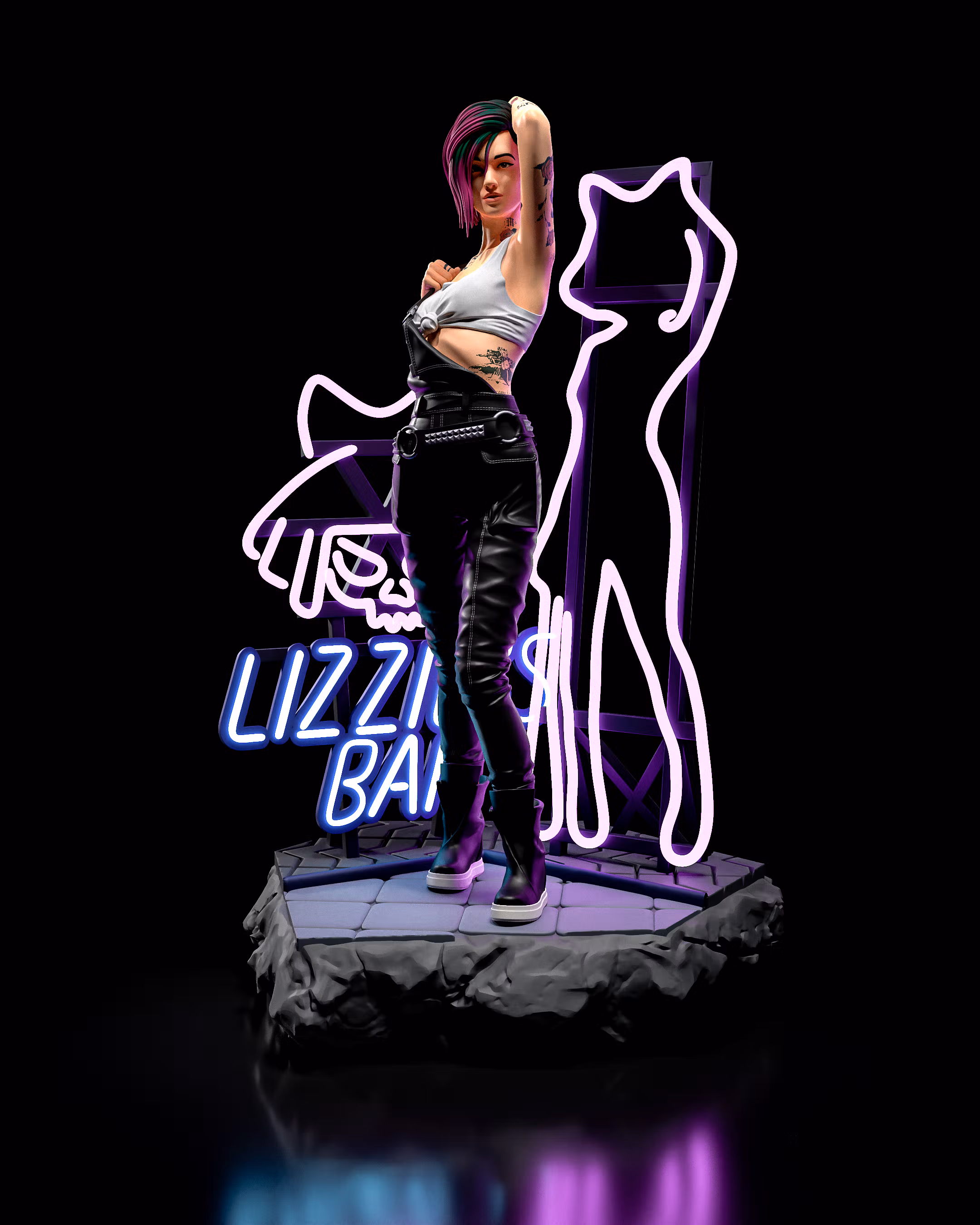 Estatua Judy | Cyberpunk2077 Fan art por H3LLCREATOR SFW 3d printed statue,3d printed,Judy Statue,Cyberpunk2077