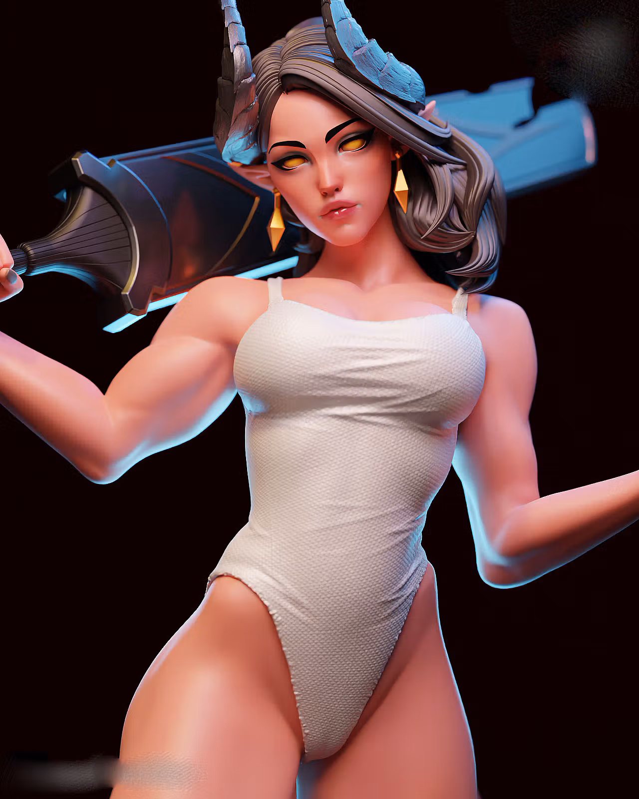 Statua Malevola | Dispatch Fan art di E.S Monster SFW,NSFW 3d printed,3d printed statue,3d printed figure,Malevola Statue ,nsfw statue,Dispatch statue 