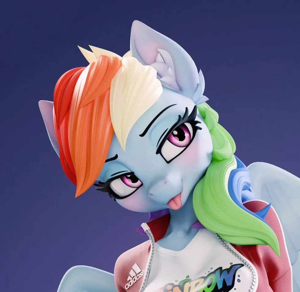 Rainbow Dash Furry Statue | My Little Pony Fan Art by Chyvak SFW,NSFW 3d printed figure,3d printed,My Little Pony Statue,Rainbow Dash statue,furry statue,nsfw statue