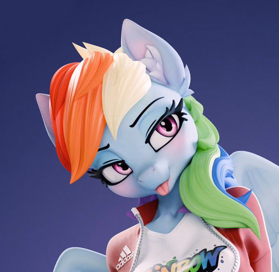Rainbow Dash Furry Statue | My Little Pony Fan Art by Chyvak SFW,NSFW 3d printed figure,3d printed,My Little Pony Statue,Rainbow Dash statue,furry statue,nsfw statue