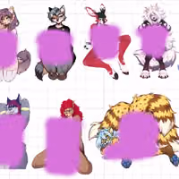 Furry Nsfw Girl 2 Mix Pack Sticker | Original Vinyl Sticker NSFW furry sticker,stickers,nsfw sticker,furry nsfw sticker