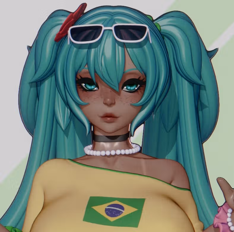 Hatsune Miku Brazilian Statue | Vocaloid Fan Art by Rushzilla SFW,NSFW 3d printed statue,3d printed,3d printed figure,Zenless Zone Zero Statue,Hatsune Miku Brazilian Statue,nsfw statue
