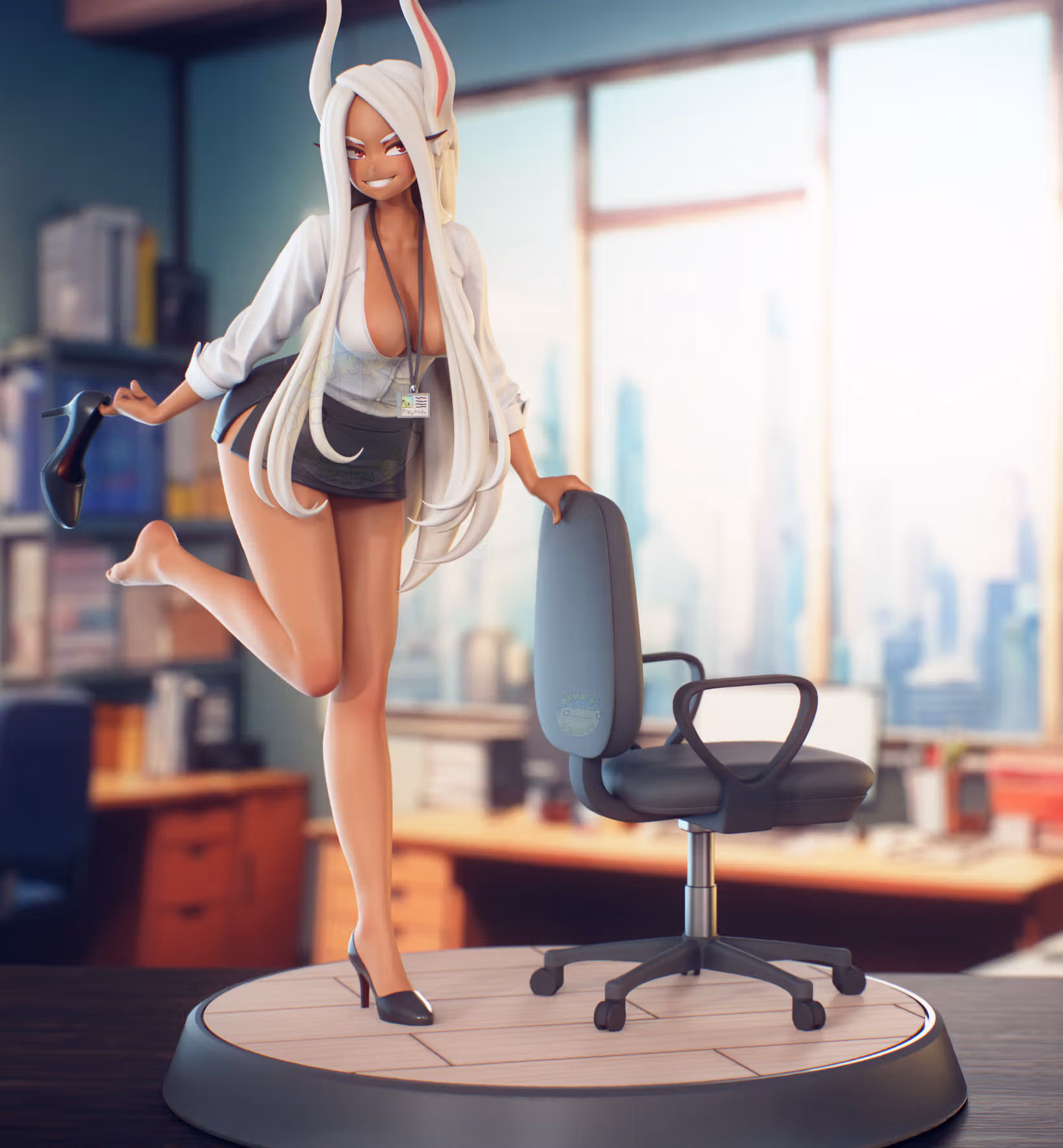 Estatua Mirko Office | My Hero Academia Fan art por PikkyPrints SFW 3d printed statue,3d printed,3d printed figure,Mirko Statue,My Hero Academia Statue,sfw statue
