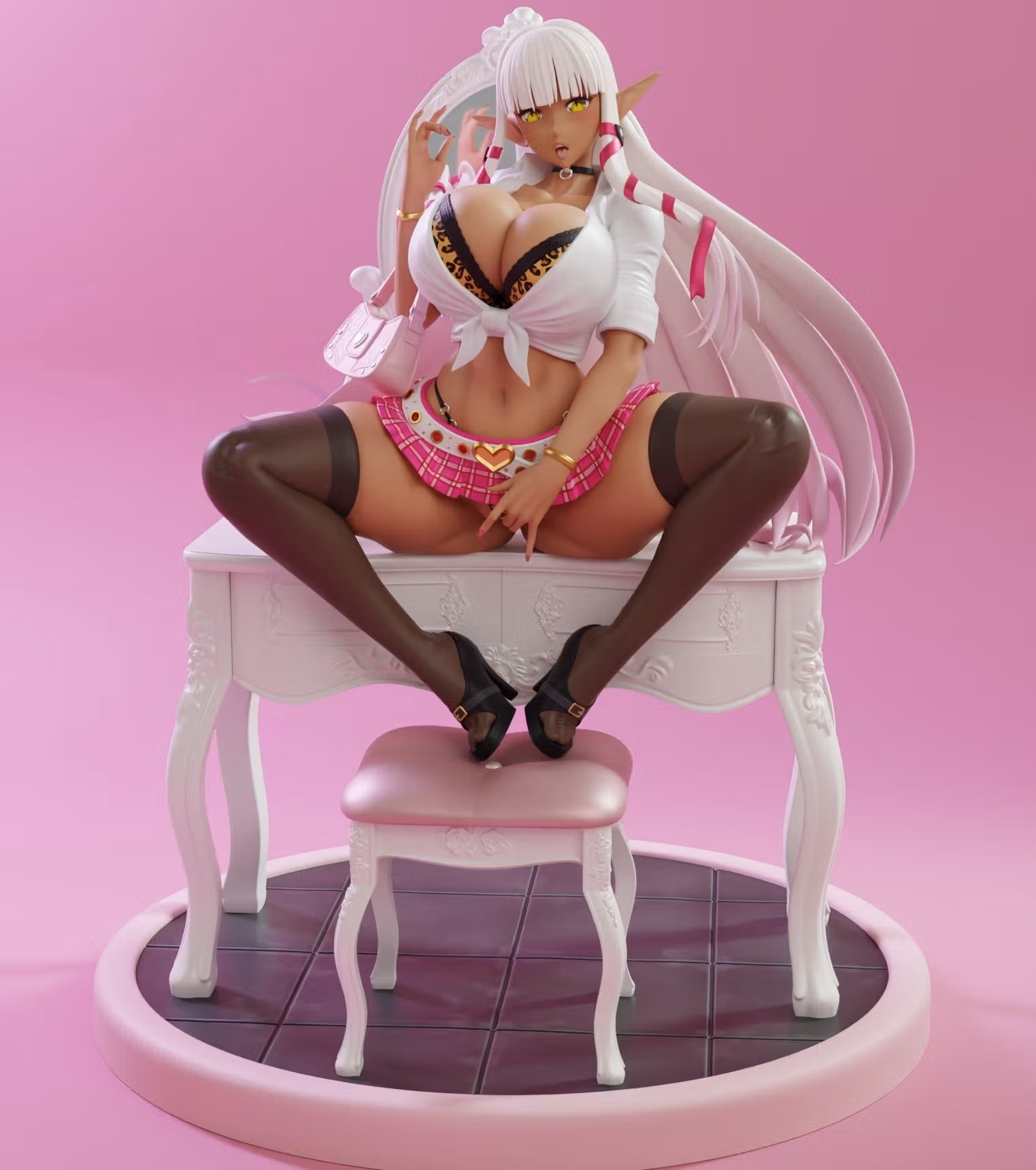 Estatua Evelyn Naughty Gyaru | Youkoso Sukebe Elf Fan art por KiTNo SFW,NSFW 3d printed statue,3d printed figure,nsfw statue,Youkoso Sukebe Elf statue,Evelyn Naughty Gyaru statue