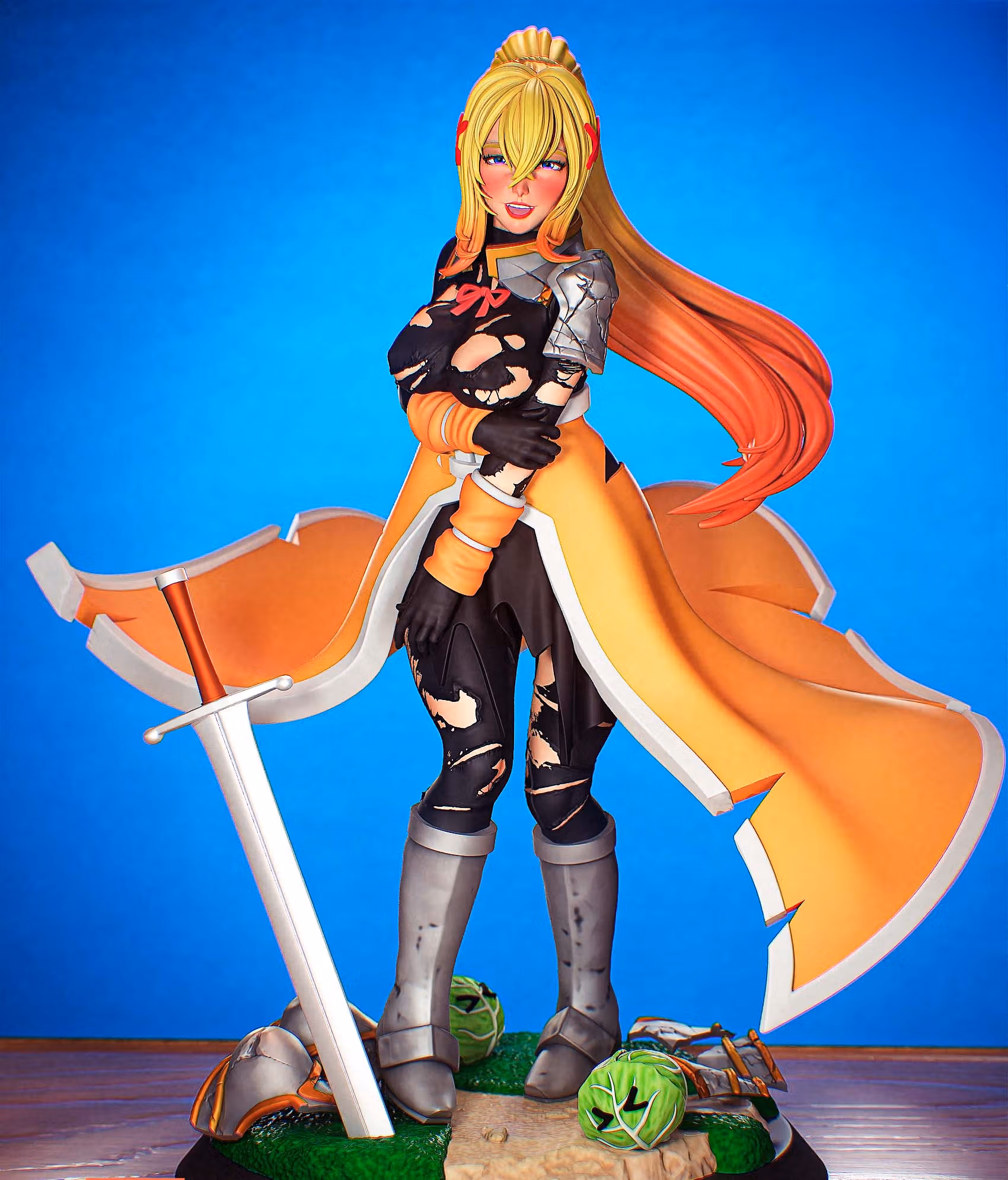 Darkness Statue | Konosuba Fan Art by PEACHFIGURE SFW,NSFW 3d printed,3d printed statue,Darkness statue,Konosuba statue,nsfw statue