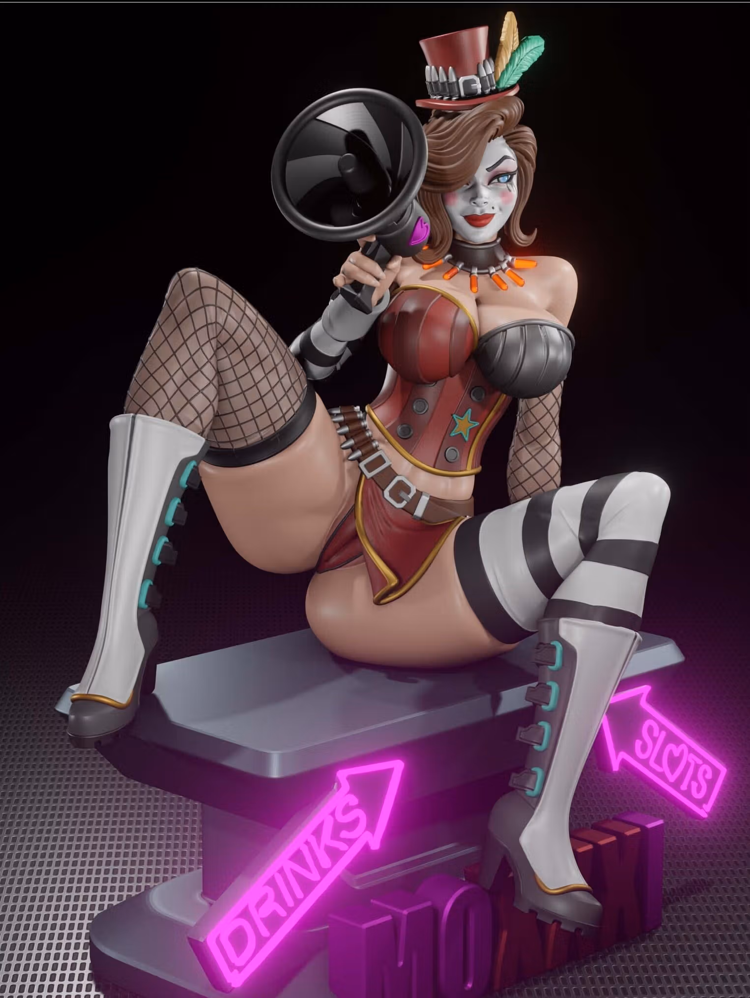 Moxxi Statue | Borderlands Fan Art by Digital Dark SFW,NSFW,Futa 3d printed statue,3d printed,nsfw statue,futa statue,futa figurines,futanari figurines,futanari statue,3d printed figure,Moxxi Statue