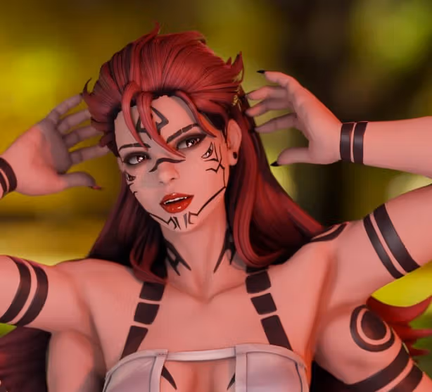 Sukuna Female Statue | Jujutsu Kaisen Fan Art by Momoji3d SFW,NSFW 3d printed,3d printed statue,nsfw statue,Sukuna Female statue,Jujutsu Kaisen statue