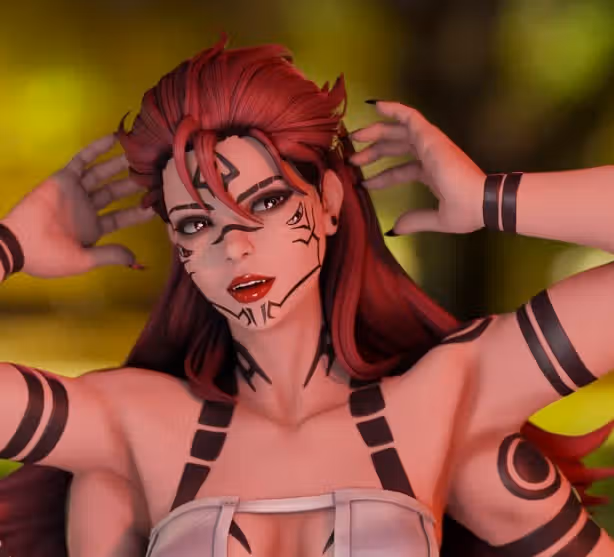 Sukuna Female Statue | Jujutsu Kaisen Fan Art by Momoji3d SFW,NSFW 3d printed,3d printed statue,nsfw statue,Sukuna Female statue,Jujutsu Kaisen statue