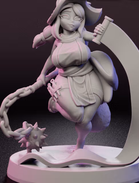 Ninjutsu Tanuki Ninja Miniature | DnD Fan Art by Jigglystix SFW,NSFW 3d printed,miniature,dnd miniature,Ninjutsu Tanuki Ninja,3d printed miniature,nsfw miniature