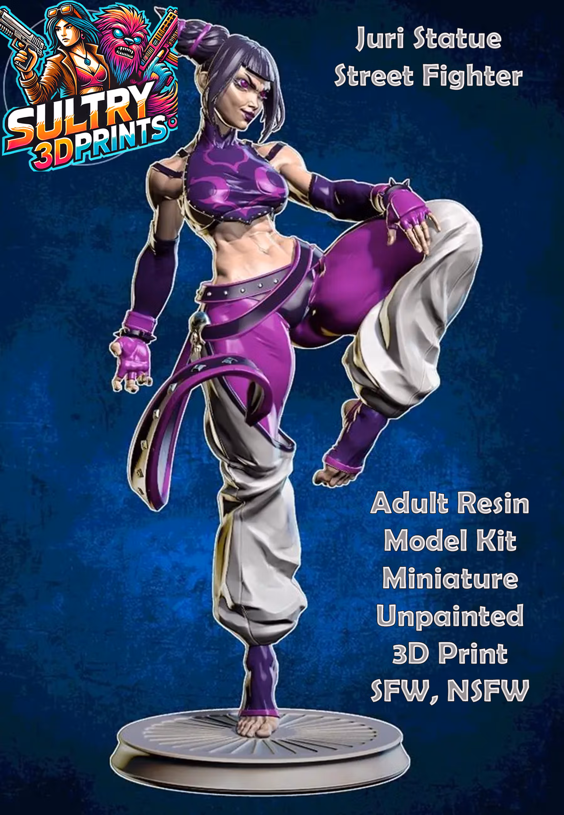 Juri Statue | Street Fighter Fanart von Yan-H SFW,NSFW 3d printed statue,3d printed,nsfw statue,3d printed figure,Juri statue,Street Fighter statue