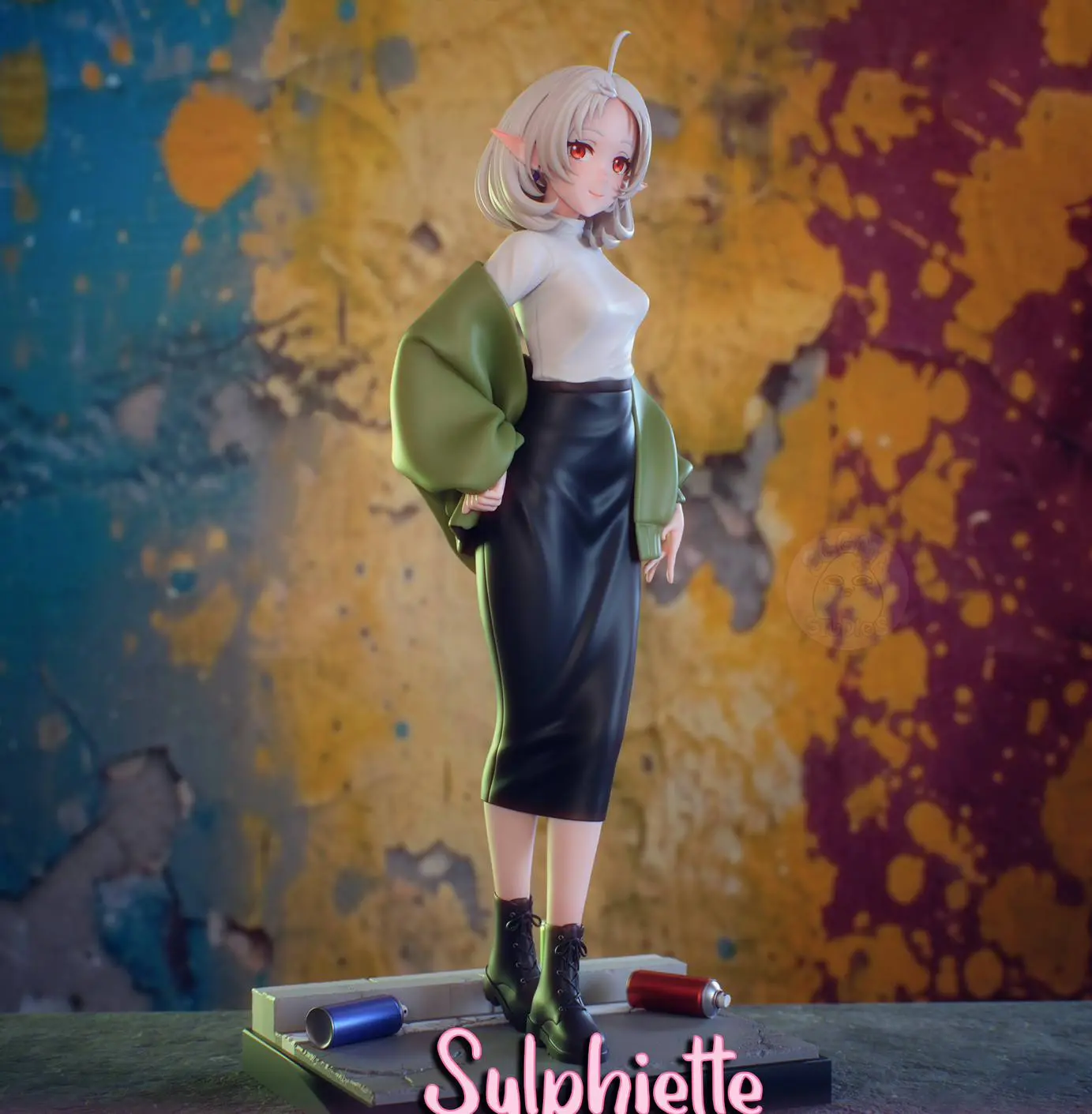 Sylphiette Statue | Mushoku Tensei Fan Art by EggmaStudios SFW,NSFW 3d printed statue,3d printed,3d printed figure,Sylphiette Statue,Mushoku Tensei Statue,nsfw statue