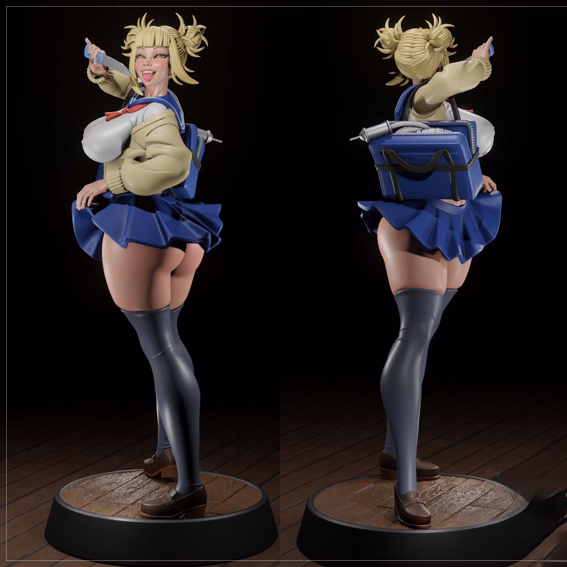 Figura Himiko Toga | My Hero Academia Fanart autorstwa Digital Dark SFW,NSFW,Futa futa statue,3d printed,nsfw statue,Himiko Toga Statue,3d printed figure,My Hero Academia Statue,futa figurines,futanari figurines,futanari statue