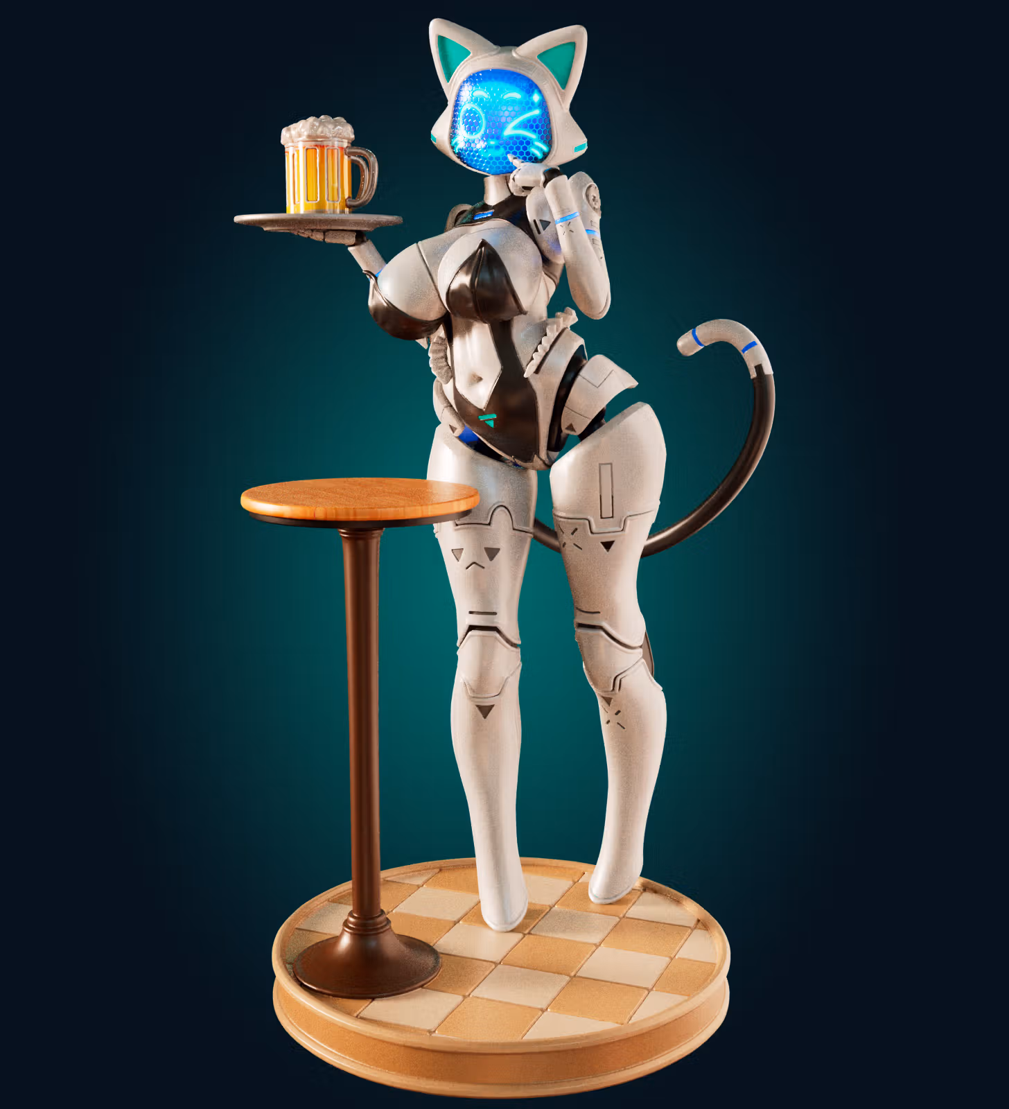 Neko-Bot Girl Furry Statue | Monster Girl Fanart von Officer Rhu SFW,NSFW,Futa 3d printed statue,3d printed,3d printed figure,Neko-Bot Girl Statue,Monster Girl Statue,nsfw statue,furry statue,futa statue,futa figurines,futanari figurines,futanari statue