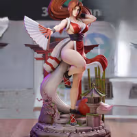 Mai Shiranui Statue | The King of Fighters Fan Art by 3Dmoonn SFW,NSFW 3d printed,3d printed statue,Mai Shiranui Statue,The King of Fighters statue,nsfw statue