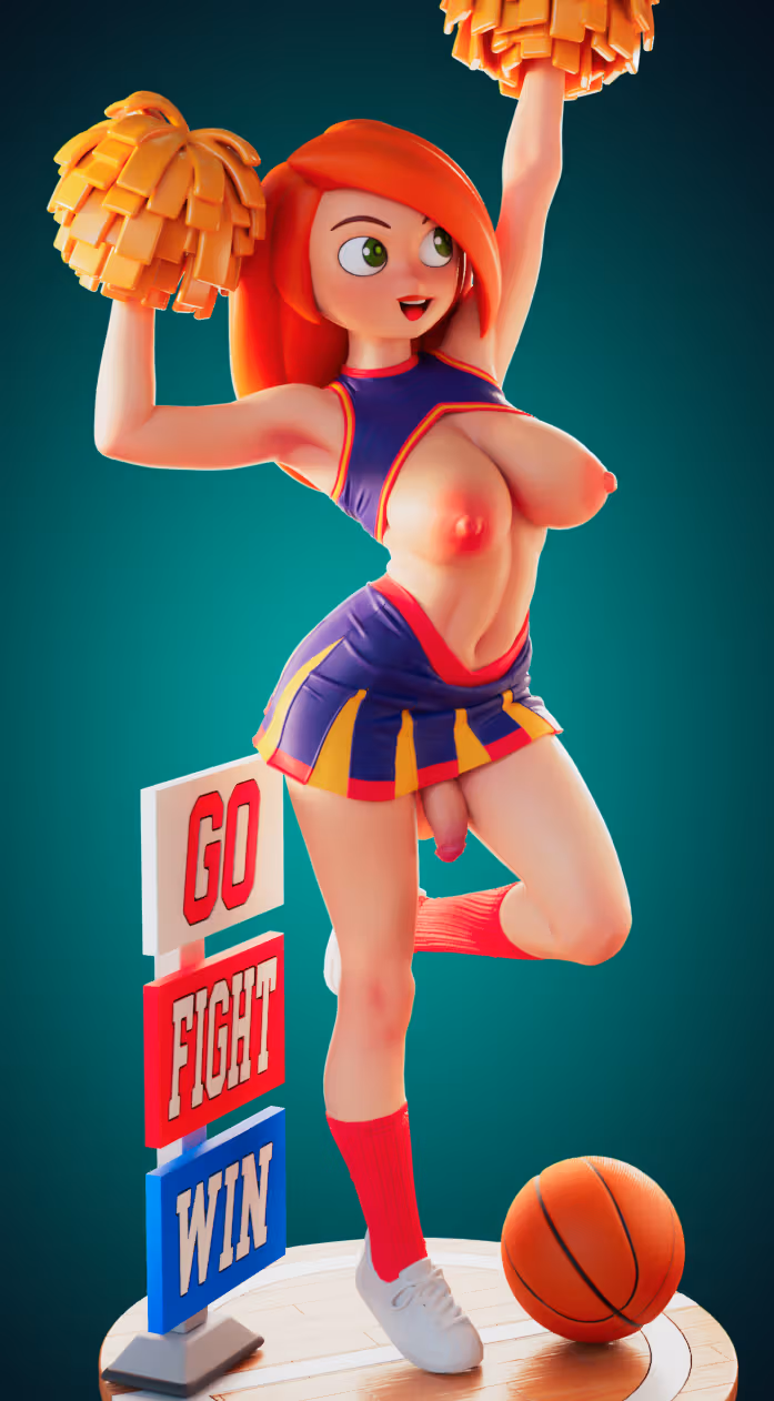 Statue Kim Possible Cheerleader | Kim Possible Fan art par Officer Rhu SFW,NSFW,Futa 3d printed statue,3d printed,3d printed figure,Kim Possible Statue,futa statue,futa figurines,futanari figurines,futanari statue,nsfw statue