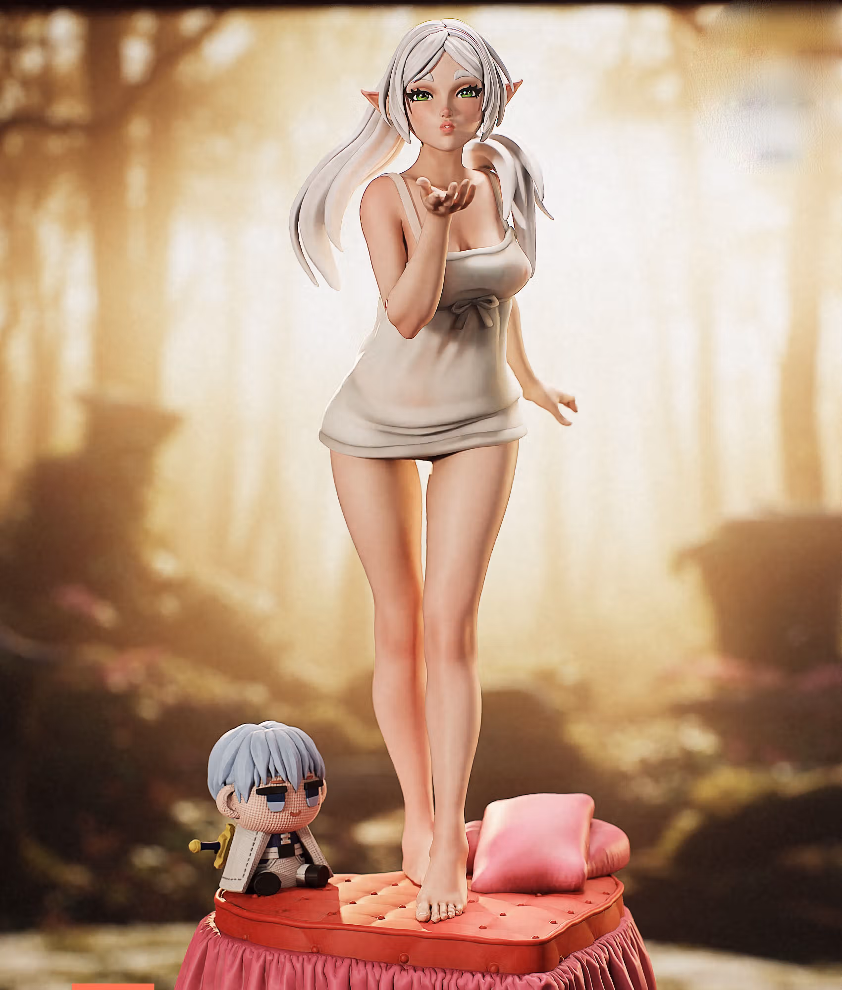 Frieren Statue | Frieren: Beyond Journey's End Fan Art by PEACHFIGURE SFW,NSFW 3d printed,3d printed statue,Frieren Statue,Frieren: Beyond Journey's End statue,nsfw statue