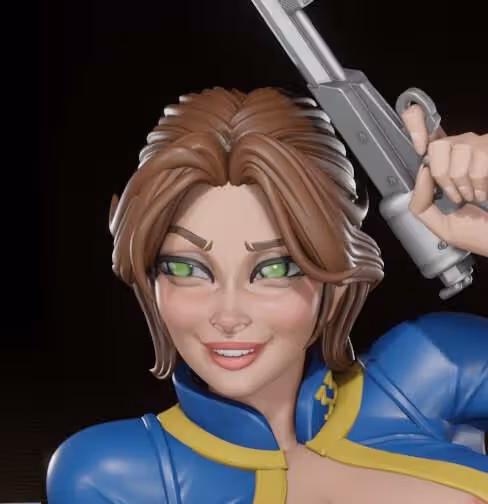 Lucy Statue | Fallout Fan Art by Digital Dark SFW,NSFW,Futa 3d printed statue,3d printed,nsfw statue,futa statue,futa figurines,futanari figurines,futanari statue,3d printed figure,Lucy Statue,Fallout statue