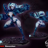 Madam Smasher Miniature | Cyberpunk2077 Fan Art by Gaz Minis SFW,NSFW 3d printed,miniature,Cyberpunk2077 miniature,nsfw miniature,Madam Smasher,3d printed miniature