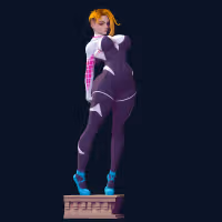 Gwen Stacy Thicc Statue | Spider Man Fan Art by Officer Rhu SFW,NSFW,Futa 3d printed statue,3d printed,nsfw statue,futa statue,Gwen Stacy statue,Spider Man statue,futa figurines,futanari figurines,futanari statue