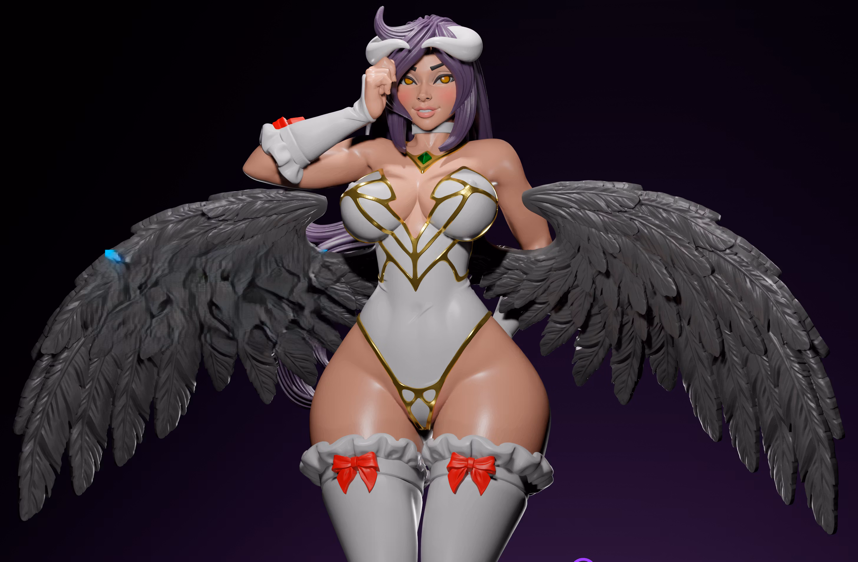 Albedo Statue | Overlord Fan Art by Digital Dark SFW,NSFW,Futa 3d printed statue,3d printed,nsfw statue,futa statue,3d printed figure,Albedo Statue,Overlord Statue,futa figurines,futanari figurines,futanari statue
