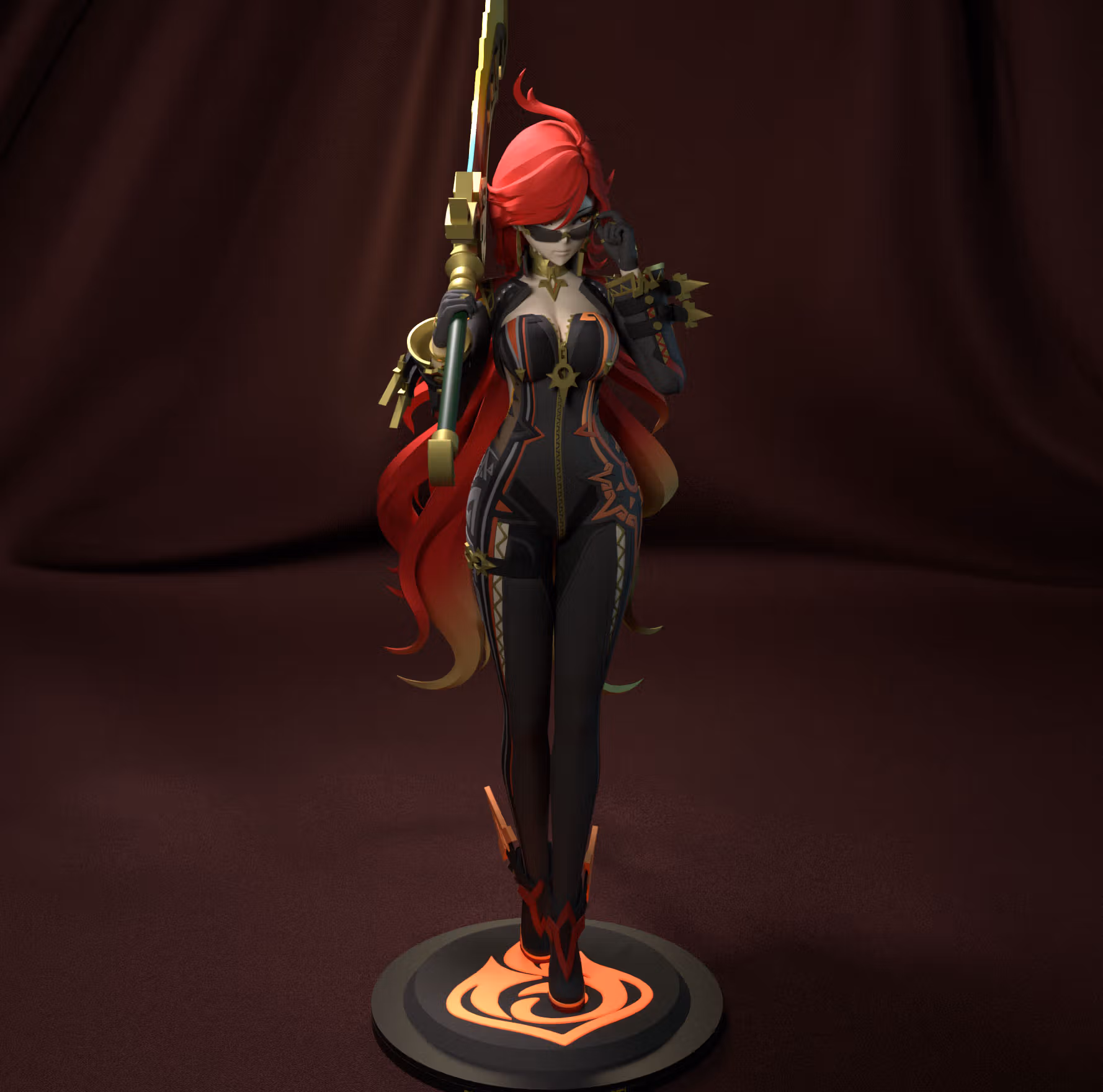 Statua Mavuika | Genshin Impact Fan art di FunserviceSTL SFW,NSFW,Futa 3d printed statue,nsfw statue,Mavuika statue,Genshin Impact statue,3d printed figure,3d printed,futa statue,futa figurines,futanari figurines,futanari statue