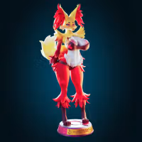 Delphox Thicc Mommy Statue | Pokemon Fan Art by Officer Rhu SFW,NSFW,Futa 3d printed statue,3d printed,nsfw statue,futa statue,Delphox Statue,pokemon statue,futa figurines,futanari figurines,futanari statue,furry statue
