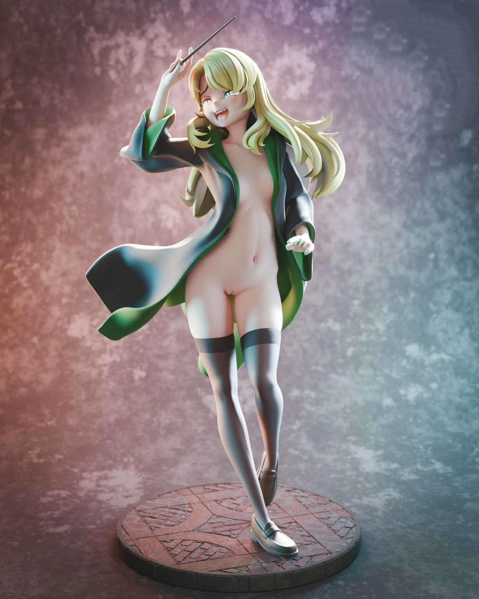 Draco Malfoy Anime Girl Statue | Harry Potter Fan Art by Chyvak SFW,NSFW 3d printed figure,3d printed,Draco Malfoy Statue,Harry Potter statue,nsfw statue