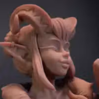 Fire Dancer Tiefling Miniature | DnD Fan Art by Jigglystix SFW 3d printed,miniature,dnd miniature,Fire Dancer Tiefling,3d printed miniature
