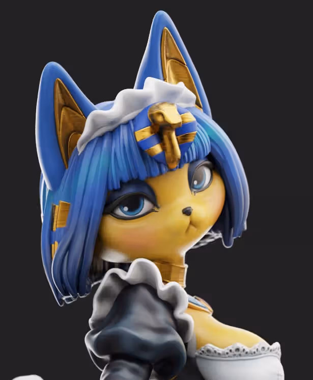 Ankha Maid Statue | Animal Crossing Fan Art by Anyonensfw SFW,NSFW 3d printed,3d printed statue,nsfw statue,Animal Crossing Statue,Ankha Maid Statue