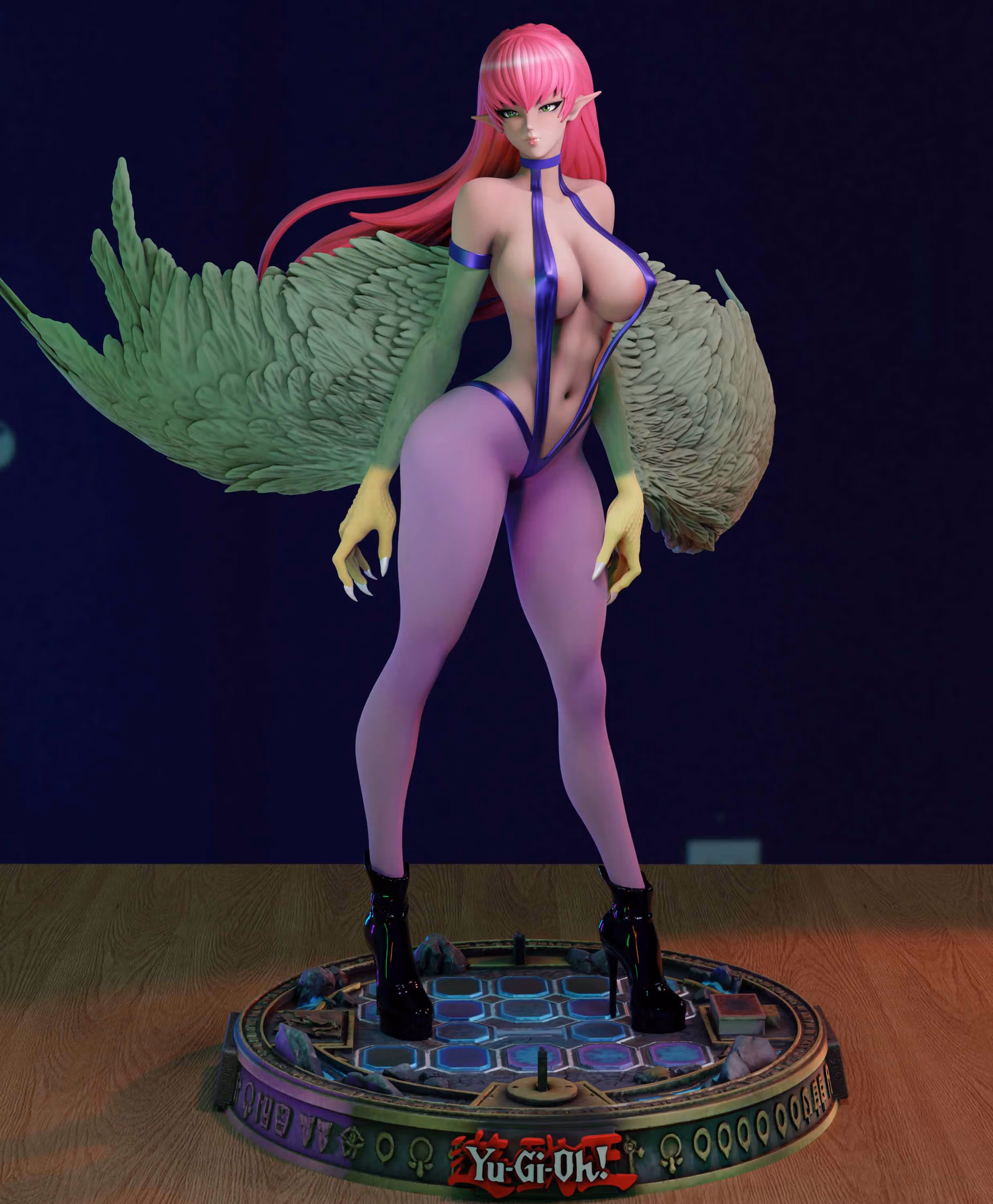 Statue Harpy Girl | Yu-GI-OH Fan art par Momoji3d SFW,NSFW 3d printed,3d printed statue,nsfw statue,Harpy Girl statue,Yu-GI-OH statue