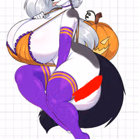 Loona Halloween V2 Sticker | Helluva Boss Vinyl Sticker NSFW furry sticker,loona sticker,loona nsfw,NSFW stickers,Helluva Boss,Halloween sticker