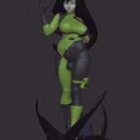 Figura Shego | Kim Possible Fanart autorstwa Officer Rhu SFW,NSFW,Futa 3d printed statue,3d printed,3d printed figure,Shego Statue,Kim Possible Statue,futa statue,futa figurines,futanari figurines,futanari statue,nsfw statue