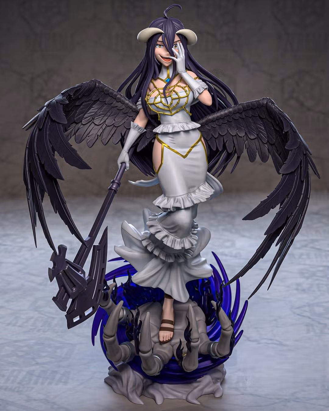 Albedo Statue | Overlord Fan Art by Azerama SFW,NSFW 3d printed,3d printed statue,nsfw statue,Albedo statue,Overlord statue